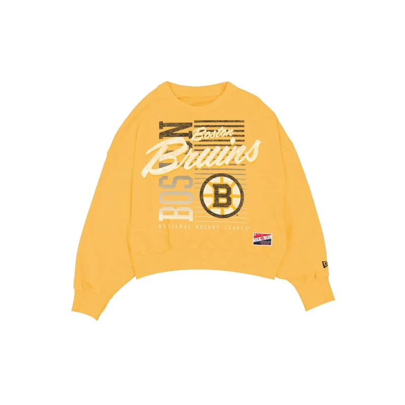 Boston Bruins Throwback Women's Washed Crewneck sold by New Era