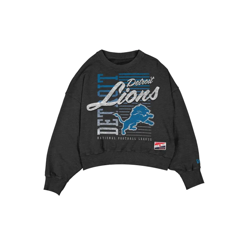 Detroit Lions Throwback Women's Washed Crewneck sold by New Era