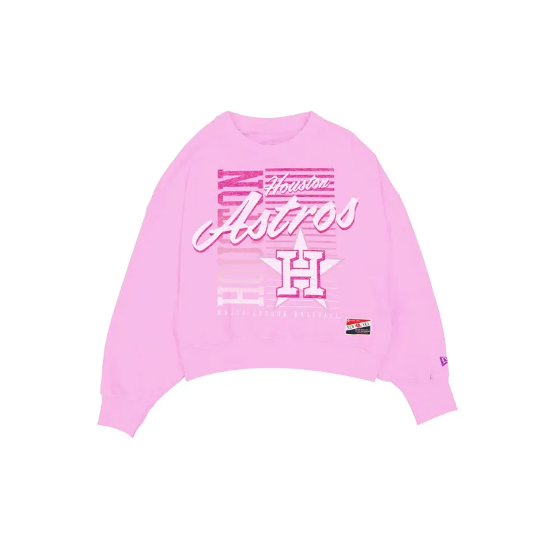 Houston Astros Throwback Women's Washed Pink Crewneck sold by New Era