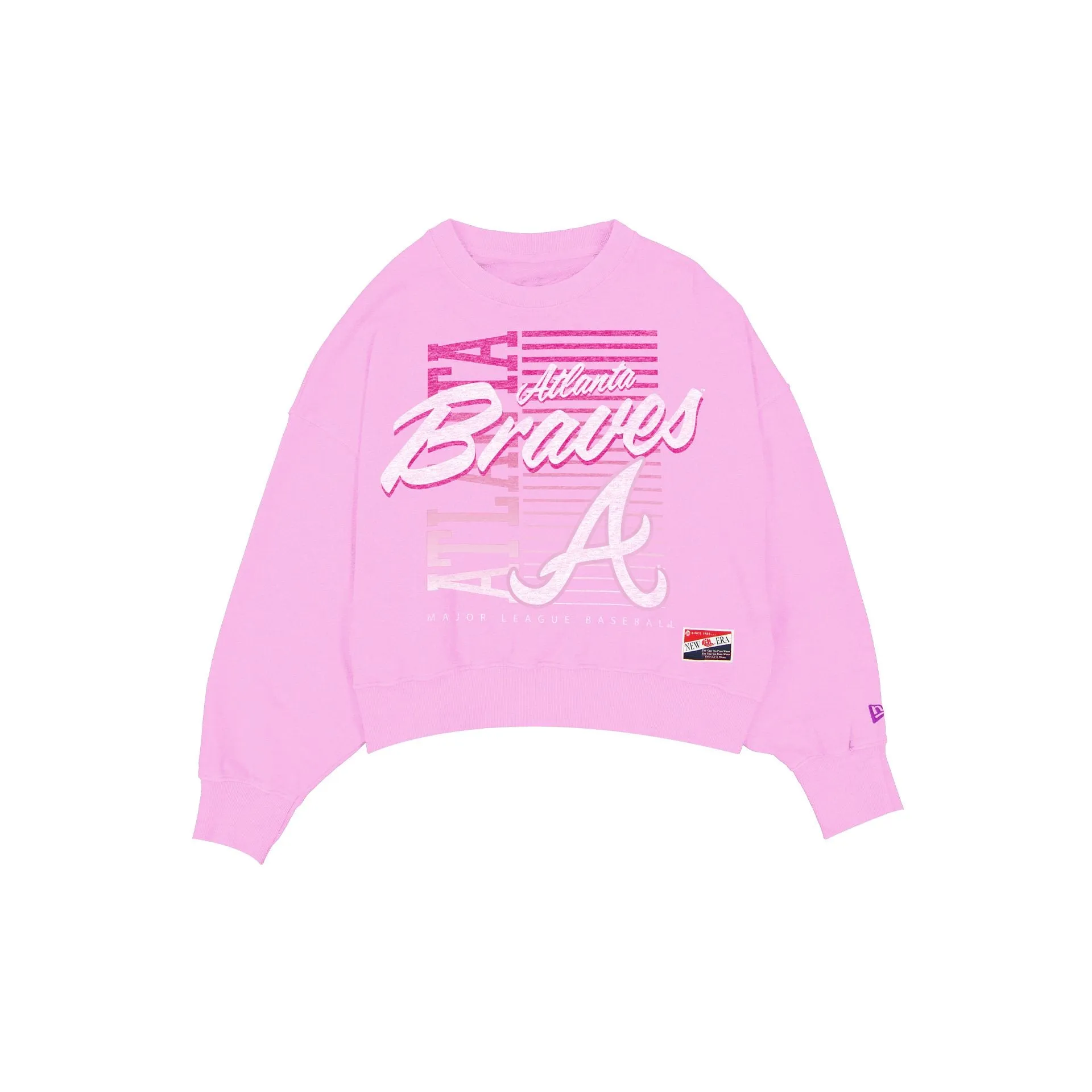 Atlanta Braves Throwback Women's Washed Pink Crewneck sold by New Era