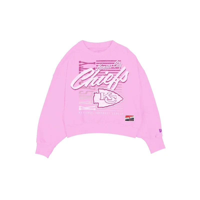 Kansas City Chiefs Throwback Women's Washed Pink Crewneck sold by New Era