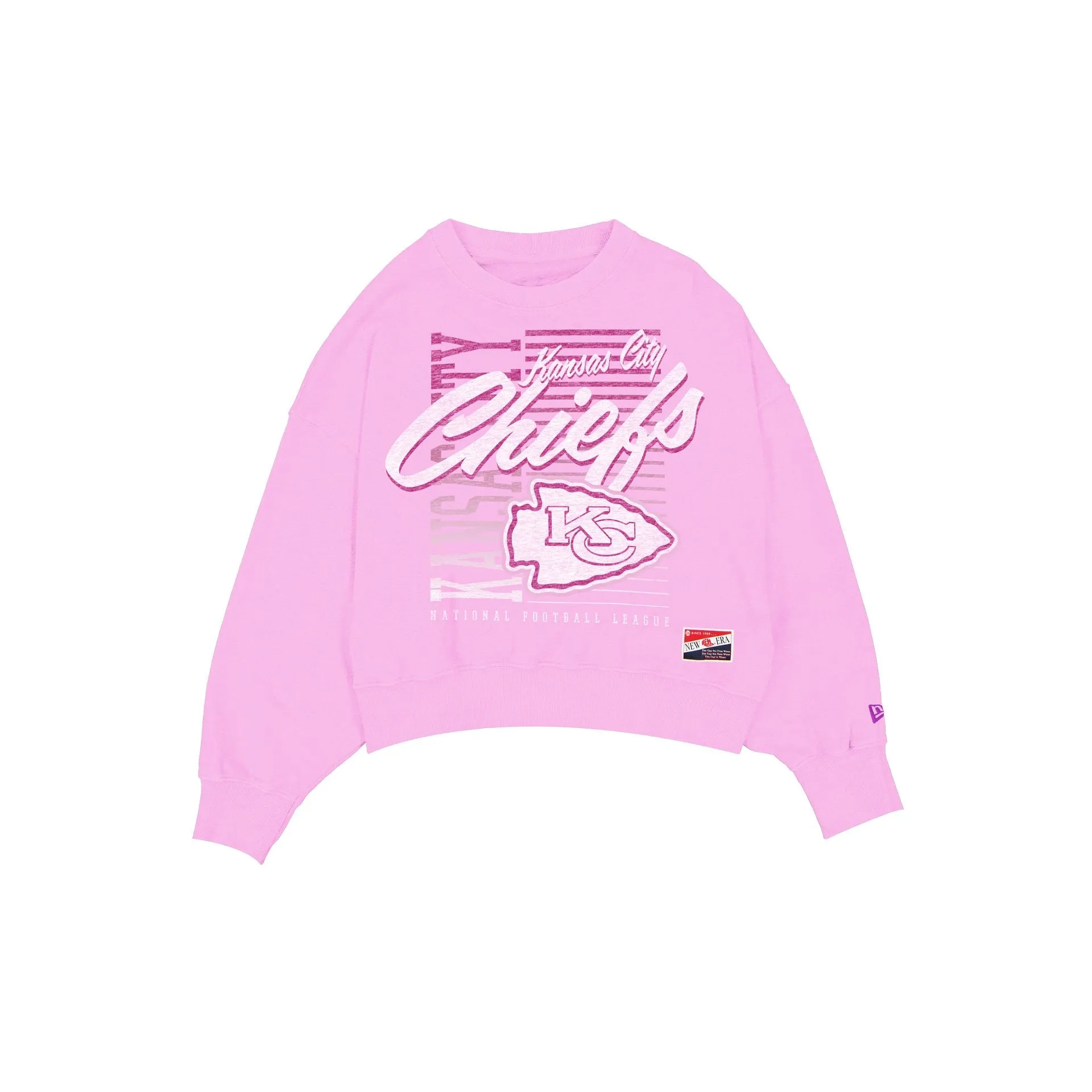 Kansas City Chiefs Throwback Women's Washed Pink Crewneck sold by New Era