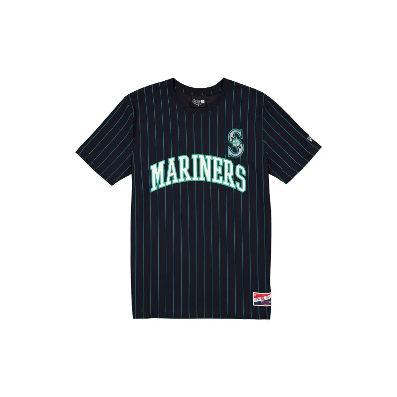 Seattle Mariners Throwback Retro Pinstripe T-Shirt sold by New Era