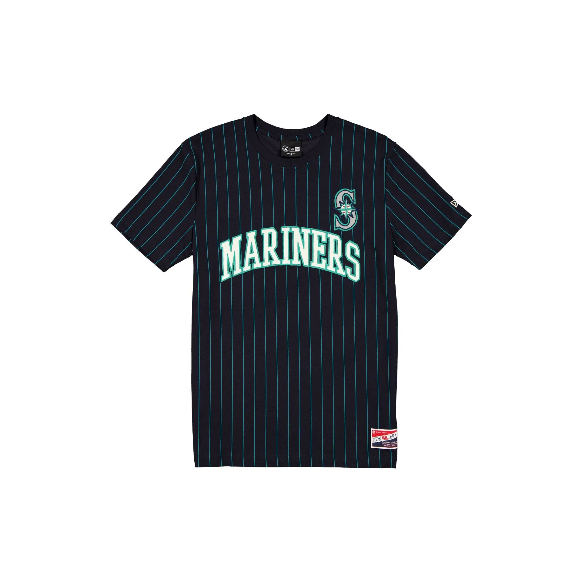 Seattle Mariners Throwback Retro Pinstripe T-Shirt sold by New Era