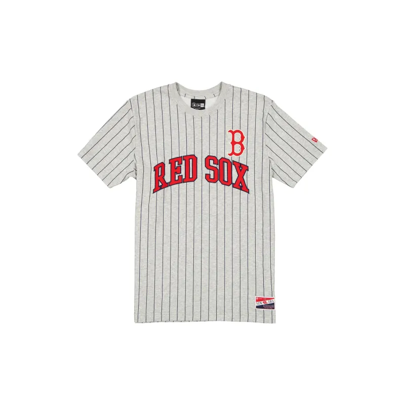 Boston Red Sox Throwback Retro Gray Pinstripe T-Shirt sold by New Era