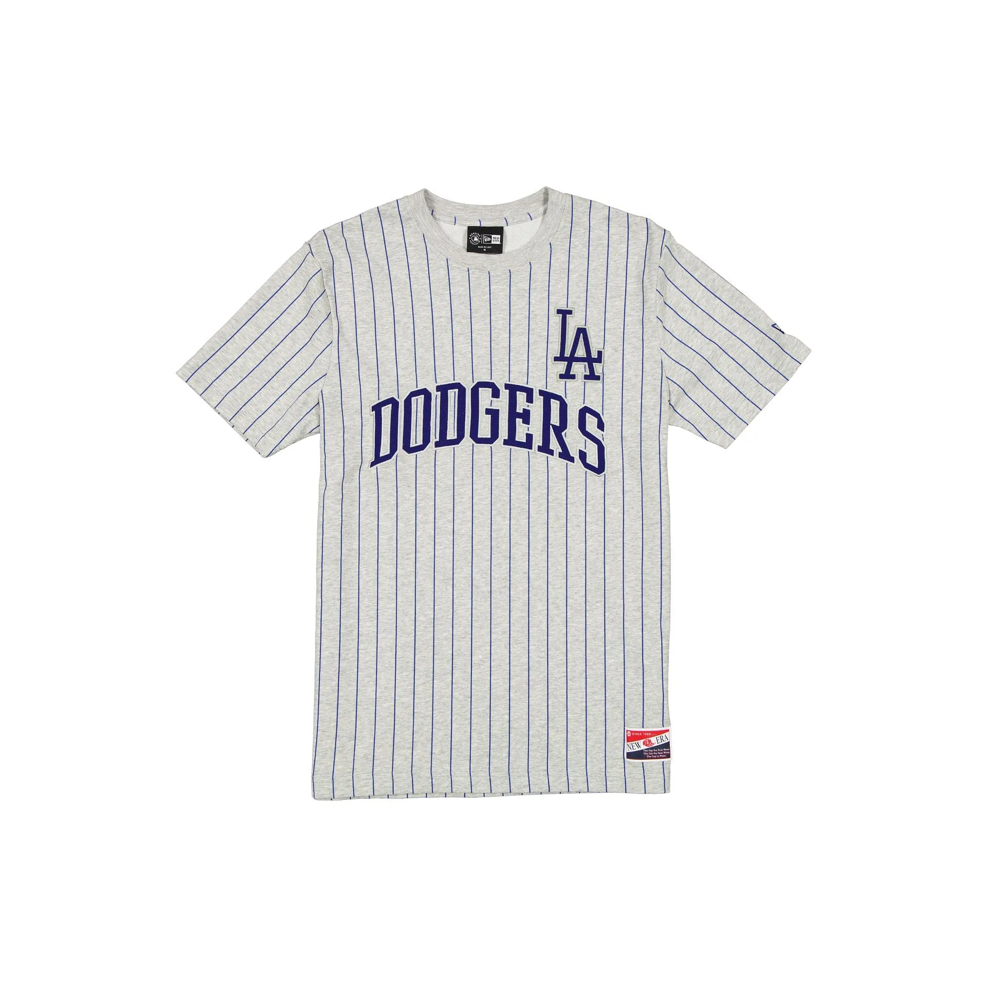 Los Angeles Dodgers Throwback Retro Gray Pinstripe T-Shirt sold by New Era