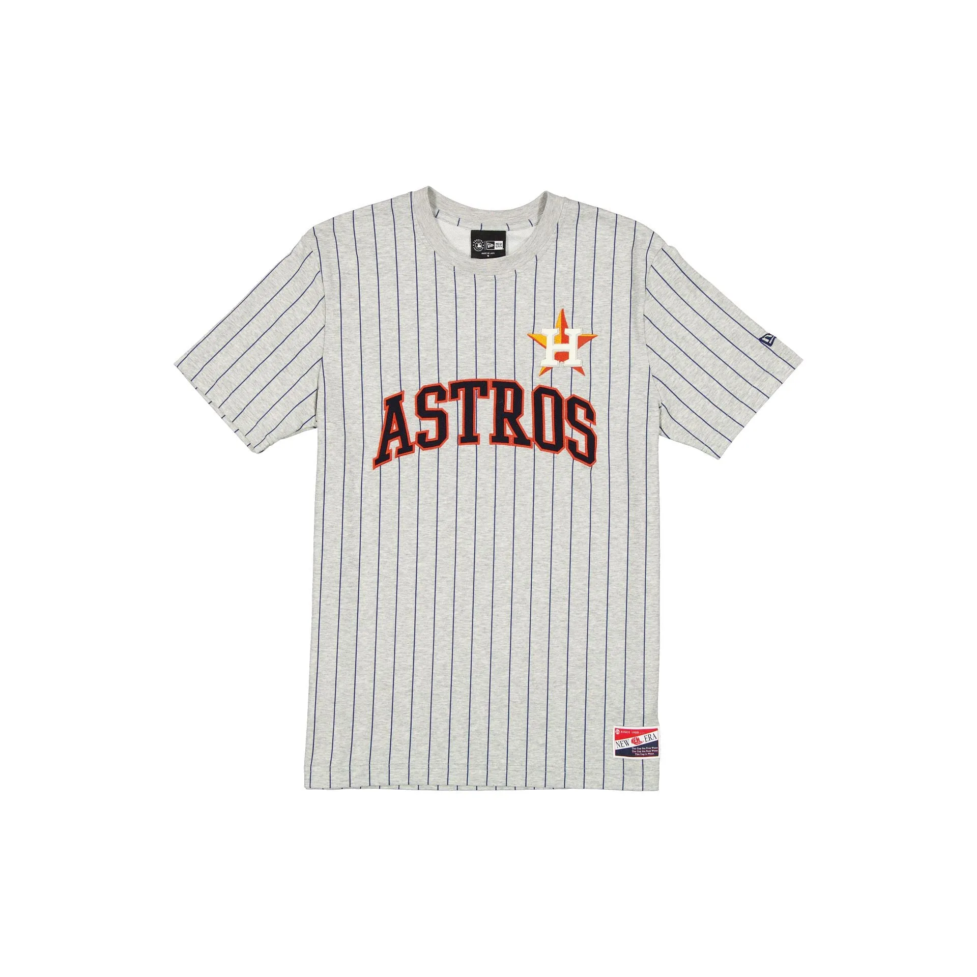Houston Astros Throwback Retro Gray Pinstripe T-Shirt sold by New Era