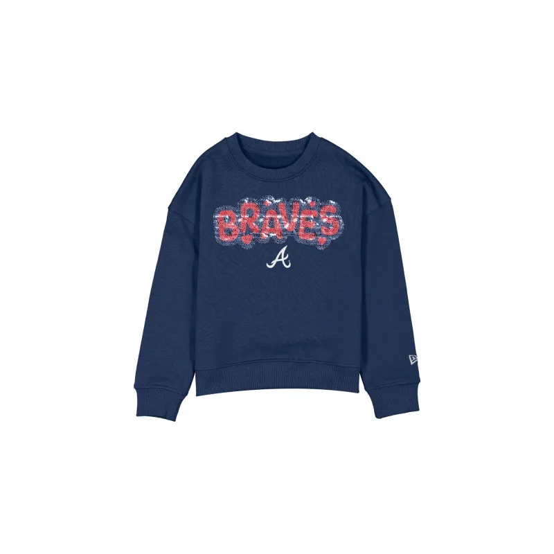 Atlanta Braves Flip Sequin Girls Crewneck sold by New Era