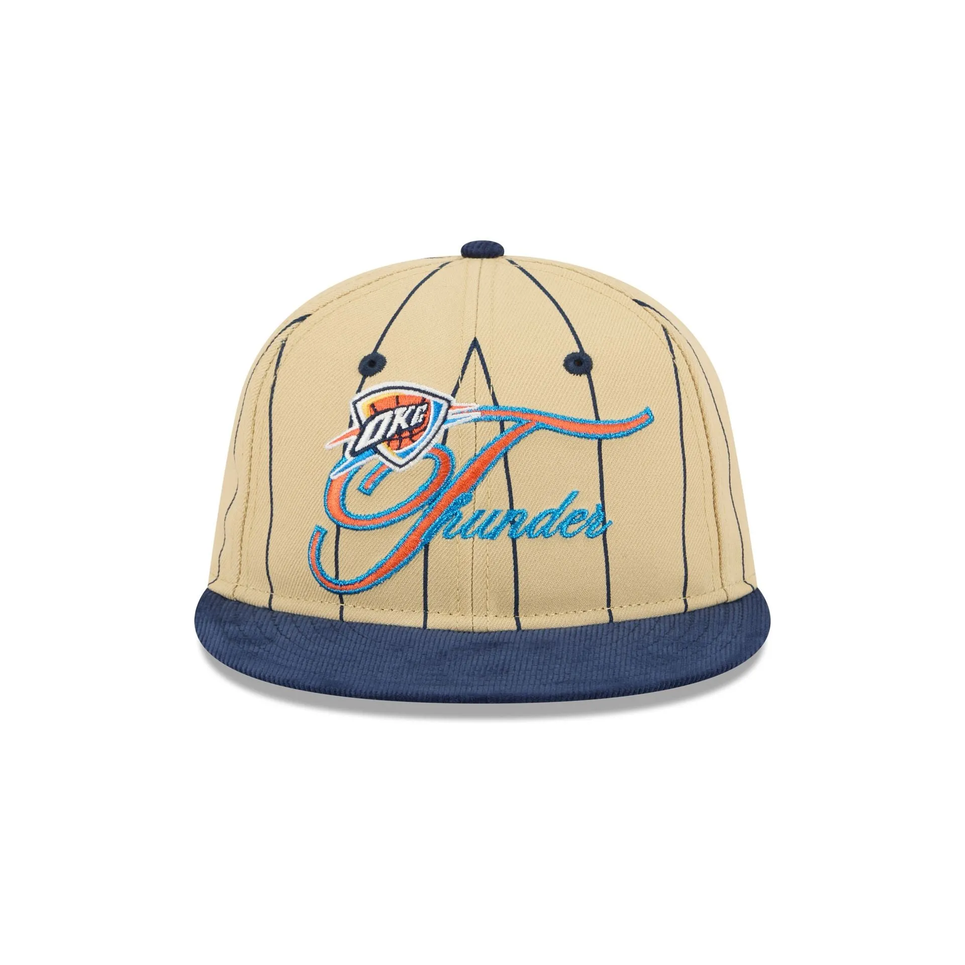 Oklahoma City Thunder Pinstripe Script Retro Crown 9FIFTY Adjustable Hat sold by New Era product image thumbnail 2