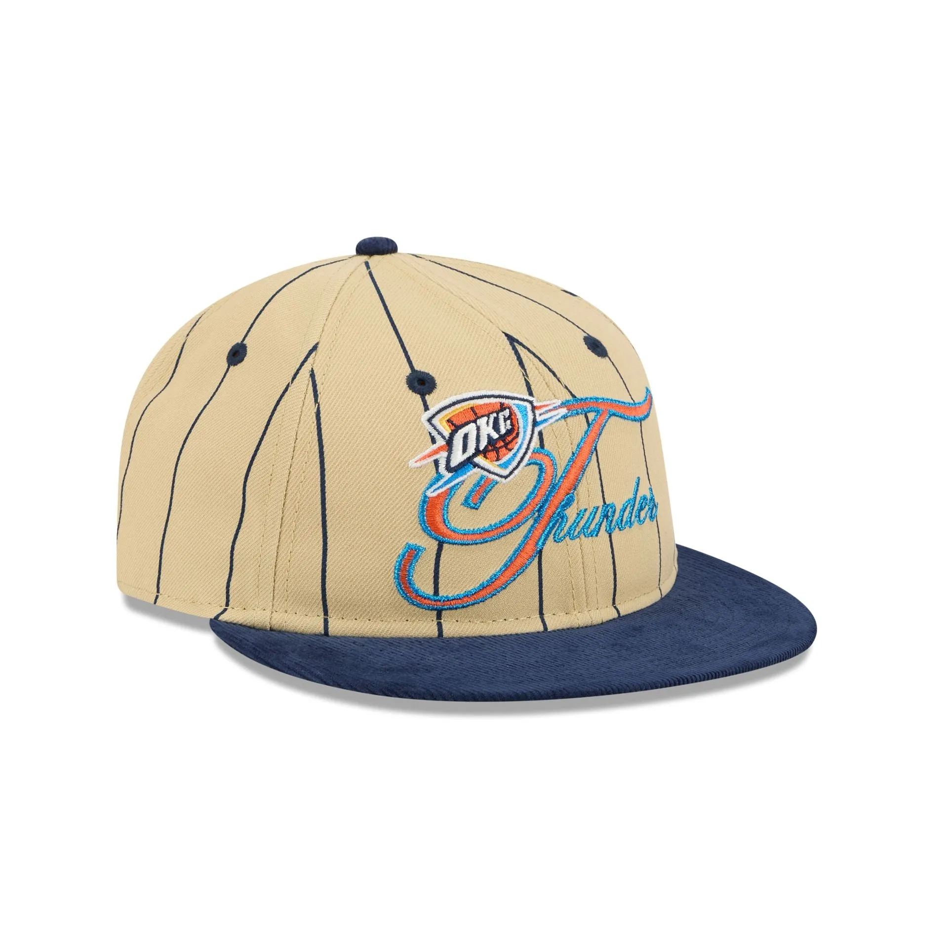 Oklahoma City Thunder Pinstripe Script Retro Crown 9FIFTY Adjustable Hat sold by New Era product image thumbnail 3