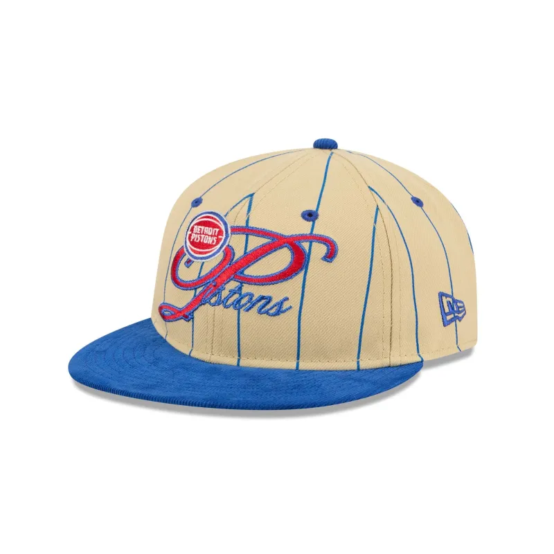 Detroit Pistons Pinstripe Script Retro Crown 9FIFTY Adjustable Hat sold by New Era