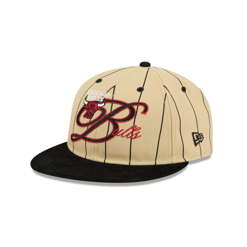 Chicago Bulls Pinstripe Script Retro Crown 9FIFTY Adjustable Hat sold by New Era