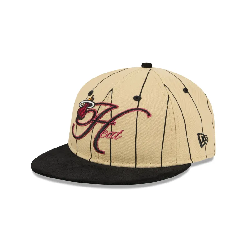 Miami Heat Pinstripe Script Retro Crown 9FIFTY Adjustable Hat sold by New Era