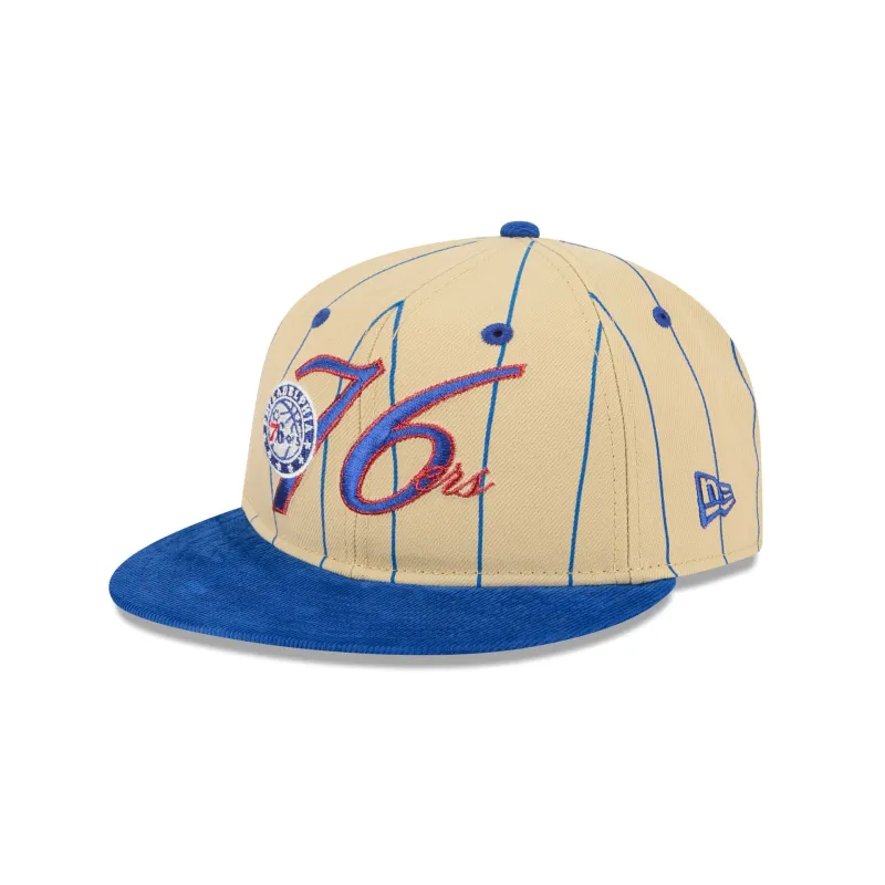 Philadelphia 76ers Pinstripe Script Retro Crown 9FIFTY Adjustable Hat sold by New Era