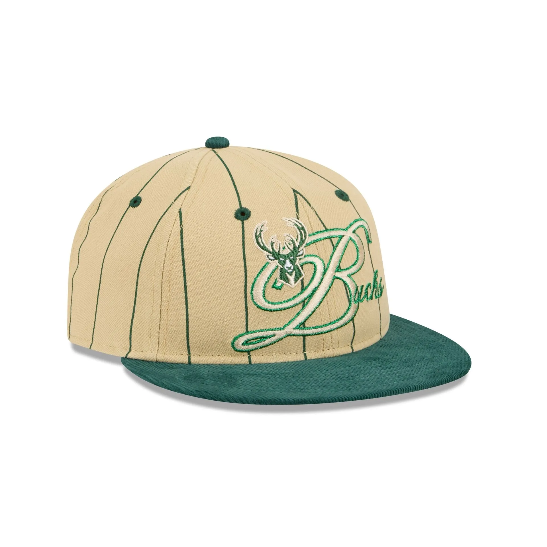 Milwaukee Bucks Pinstripe Script Retro Crown 9FIFTY Adjustable Hat sold by New Era product image thumbnail 3