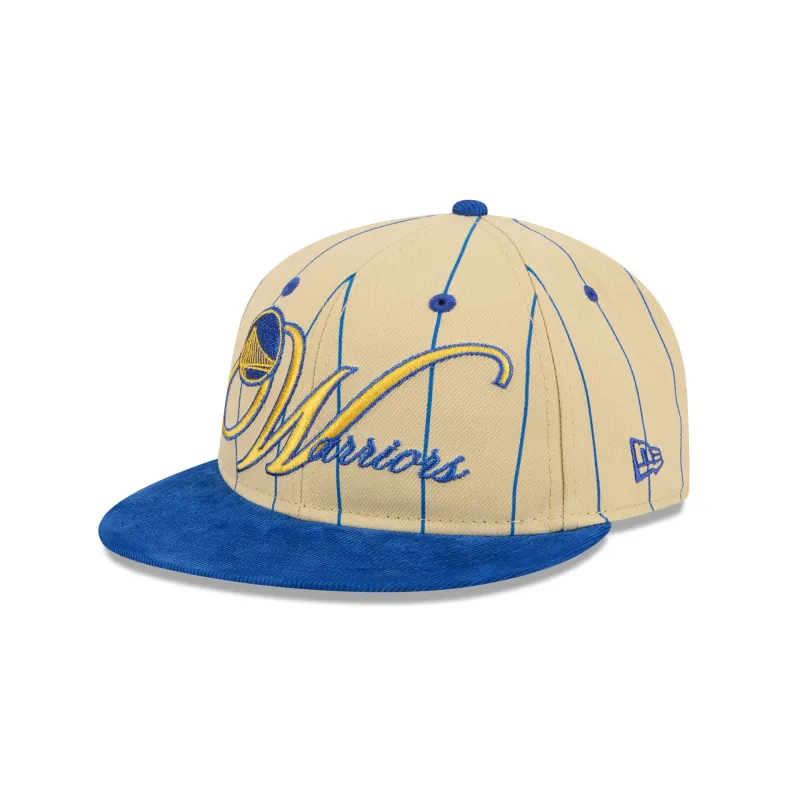 Golden State Warriors Pinstripe Script Retro Crown 9FIFTY Adjustable Hat sold by New Era