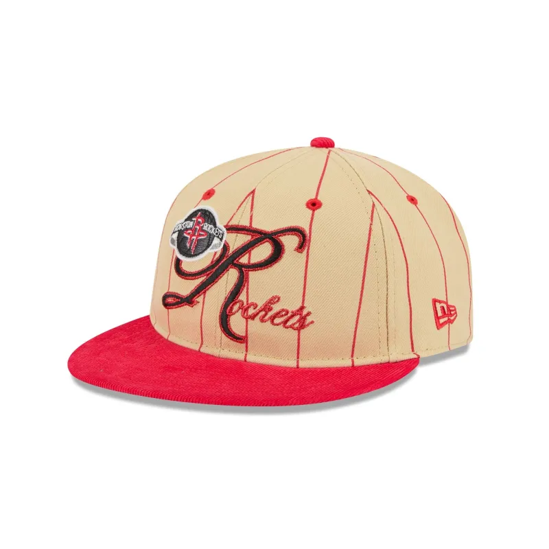 Houston Rockets Pinstripe Script Retro Crown 9FIFTY Adjustable Hat sold by New Era