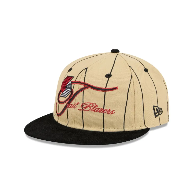 Portland Trail Blazers Pinstripe Script Retro Crown 9FIFTY Adjustable Hat sold by New Era