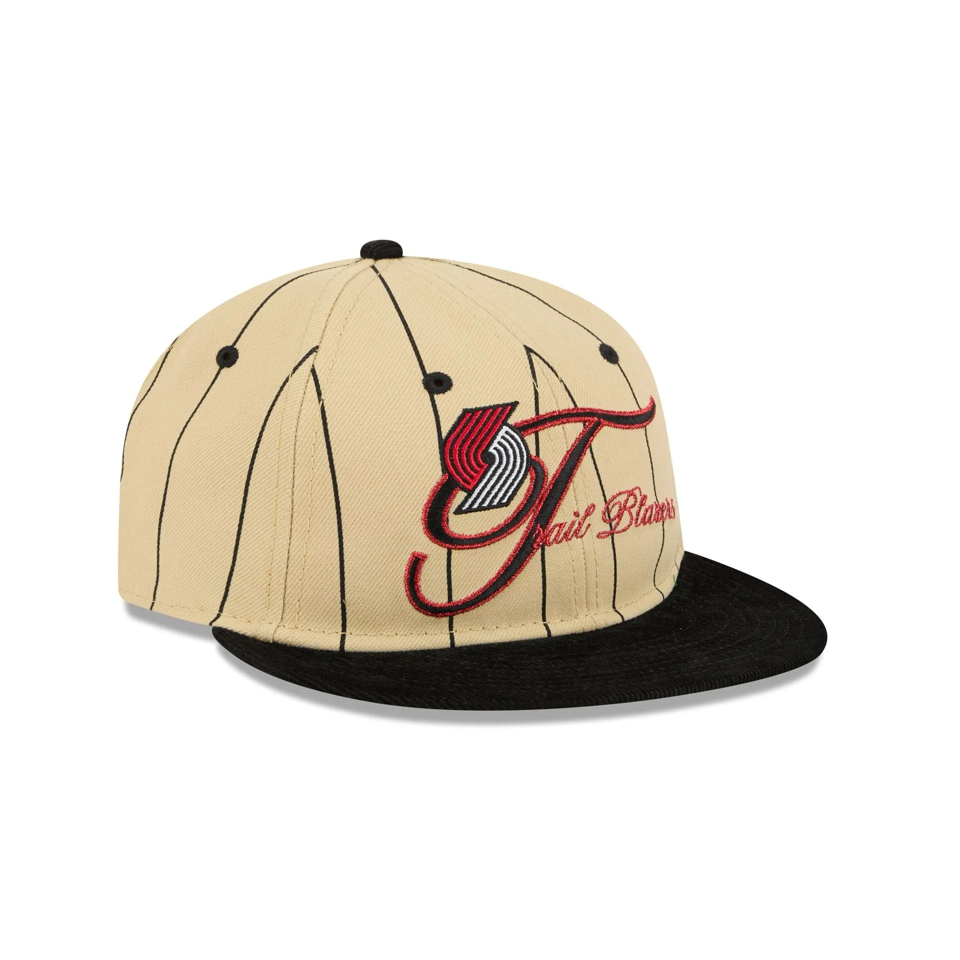 Portland Trail Blazers Pinstripe Script Retro Crown 9FIFTY Adjustable Hat sold by New Era product image thumbnail 3