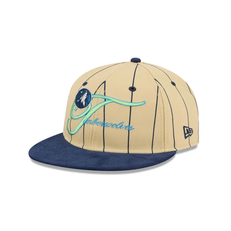 Minnesota Timberwolves Pinstripe Script Retro Crown 9FIFTY Adjustable Hat sold by New Era