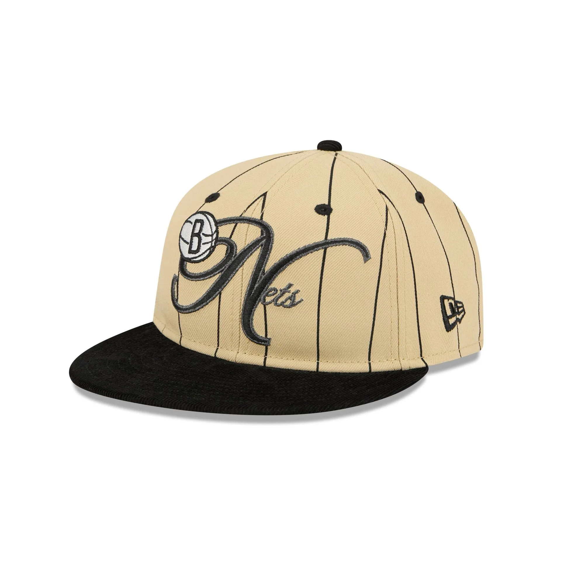 Brooklyn Nets Pinstripe Script Retro Crown 9FIFTY Adjustable Hat sold by New Era