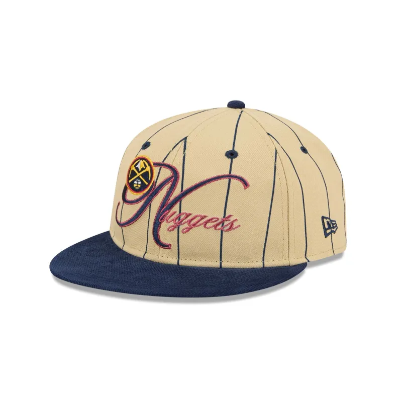 Denver Nuggets Pinstripe Script Retro Crown 9FIFTY Adjustable Hat sold by New Era