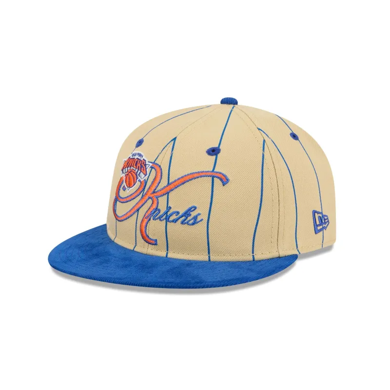 New York Knicks Pinstripe Script Retro Crown 9FIFTY Adjustable Hat sold by New Era