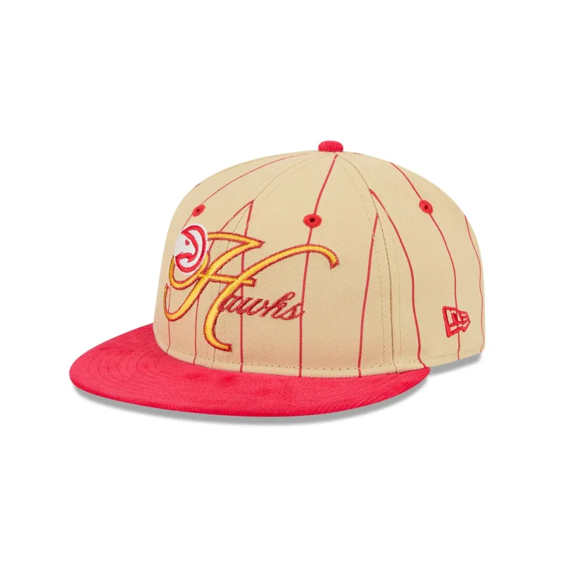 Atlanta Hawks Pinstripe Script Retro Crown 9FIFTY Adjustable Hat sold by New Era