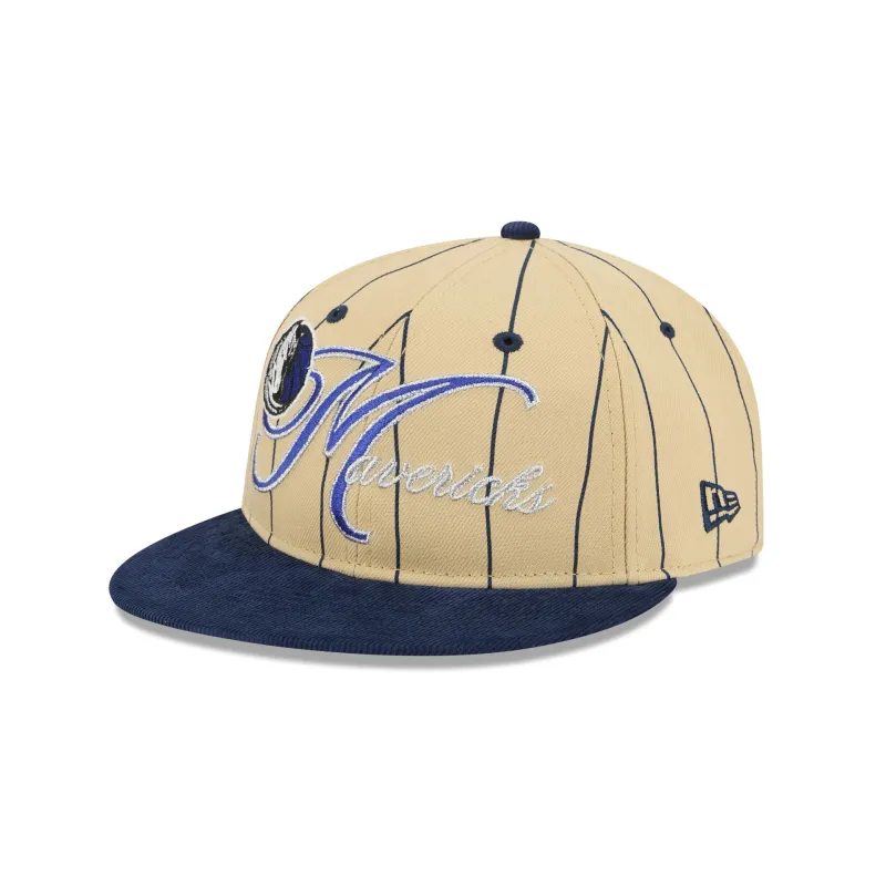 Dallas Mavericks Pinstripe Script Retro Crown 9FIFTY Adjustable Hat sold by New Era