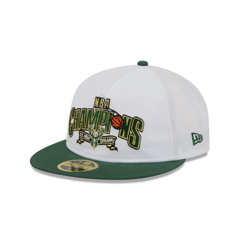 Milwaukee Bucks Champions White Retro Crown 59FIFTY Fitted Hat sold by New Era