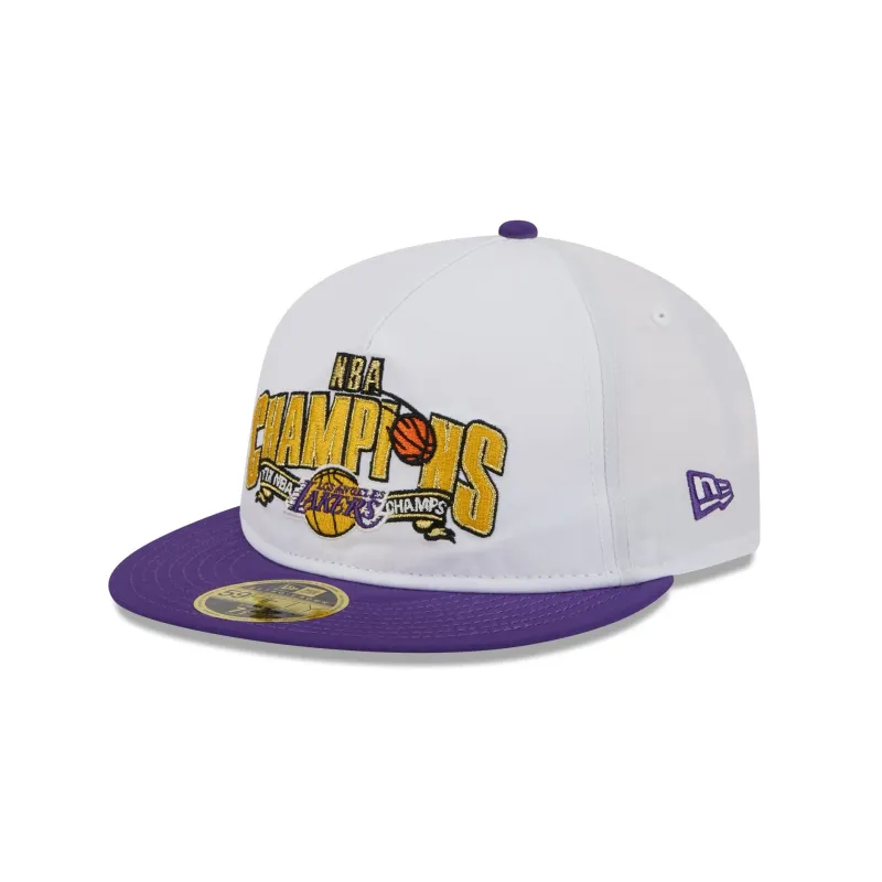 Los Angeles Lakers Champions White Retro Crown 59FIFTY Fitted Hat sold by New Era