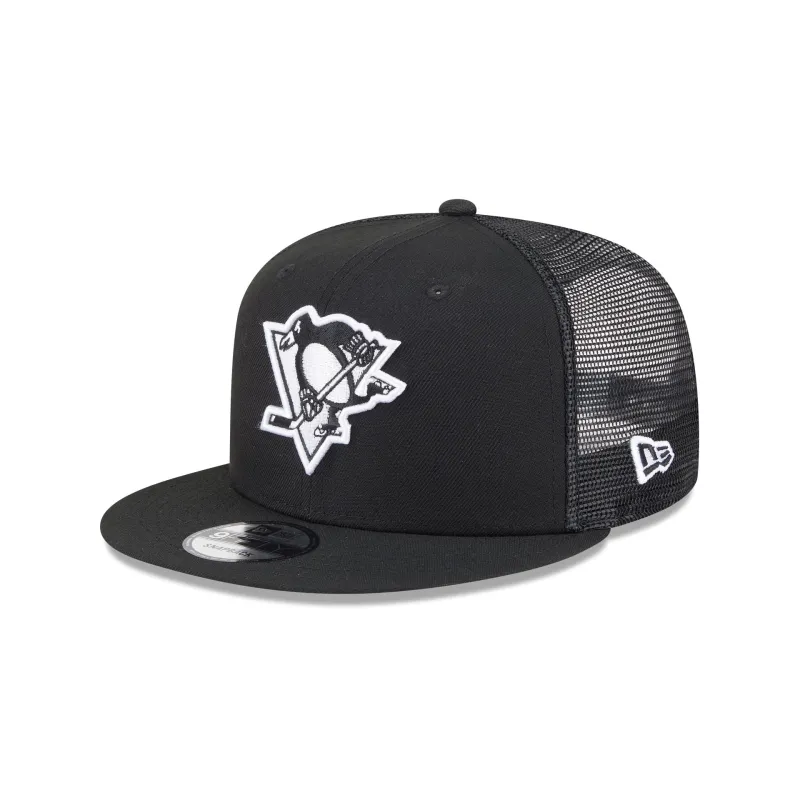 Pittsburgh Penguins Black 9FIFTY Trucker Hat sold by New Era