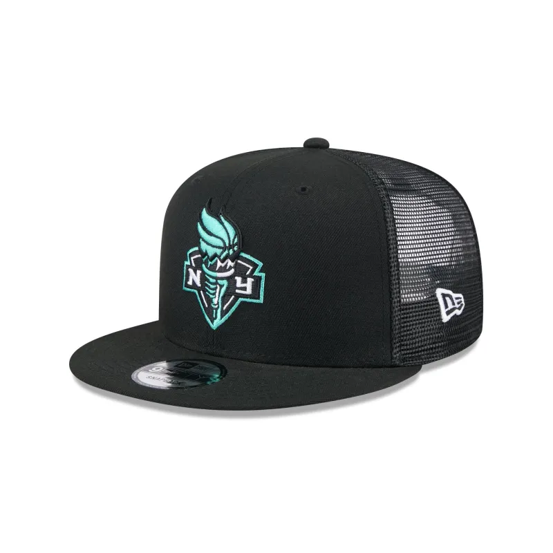 New York Liberty Black 9FIFTY Trucker Hat sold by New Era