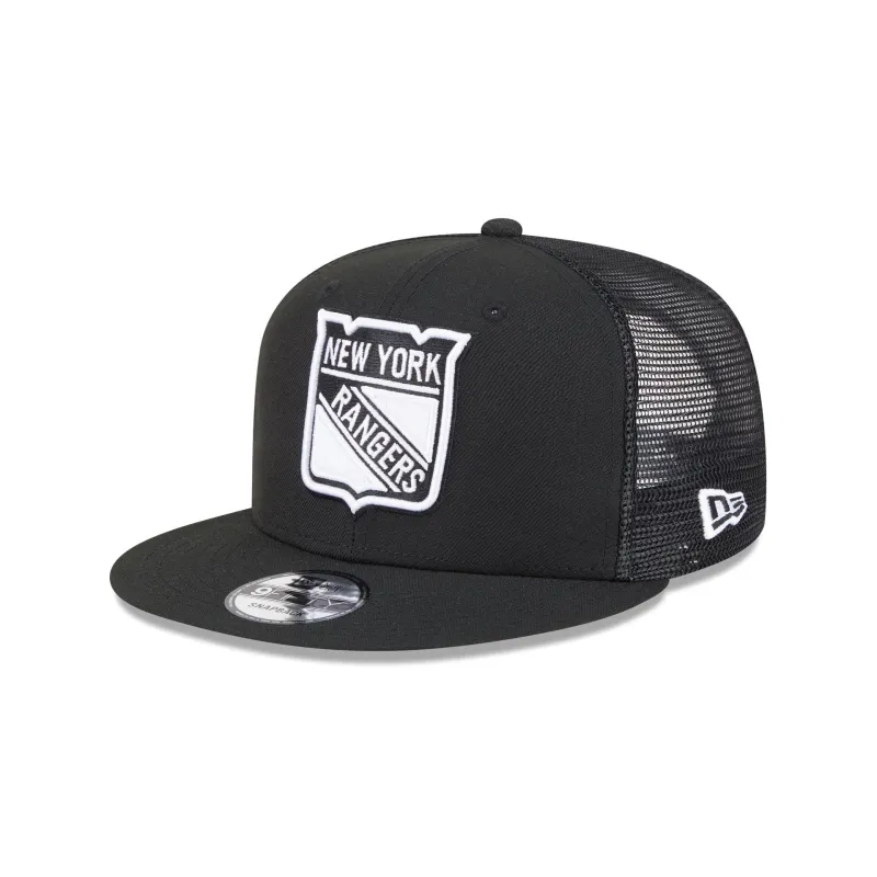 New York Rangers Black 9FIFTY Trucker Hat sold by New Era