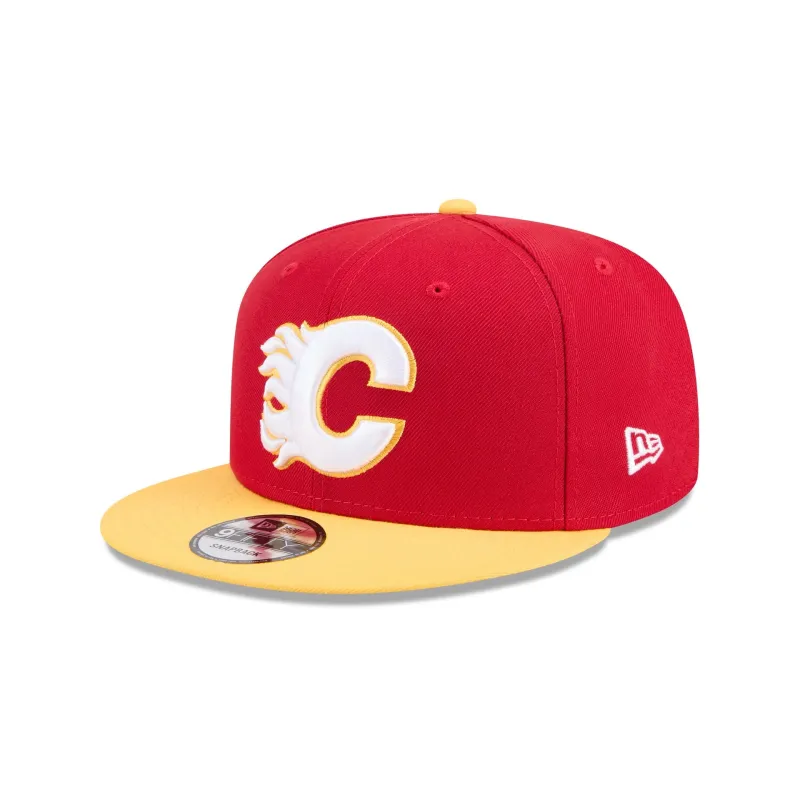 Calgary Flames Yellow Visor 9FIFTY Snapback Hat sold by New Era