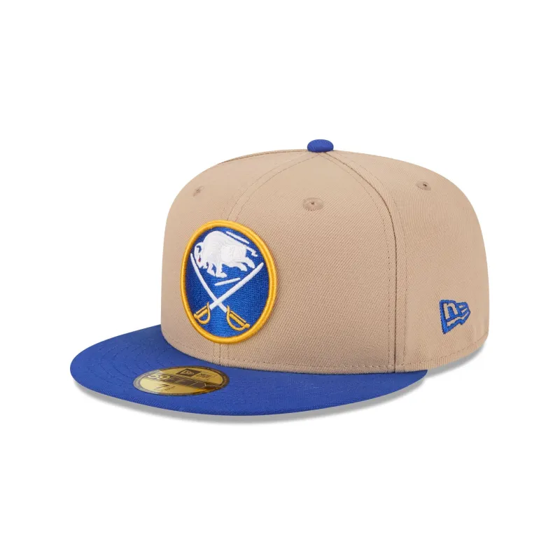 Buffalo Sabres Camel Blue Visor 59FIFTY Fitted Hat sold by New Era