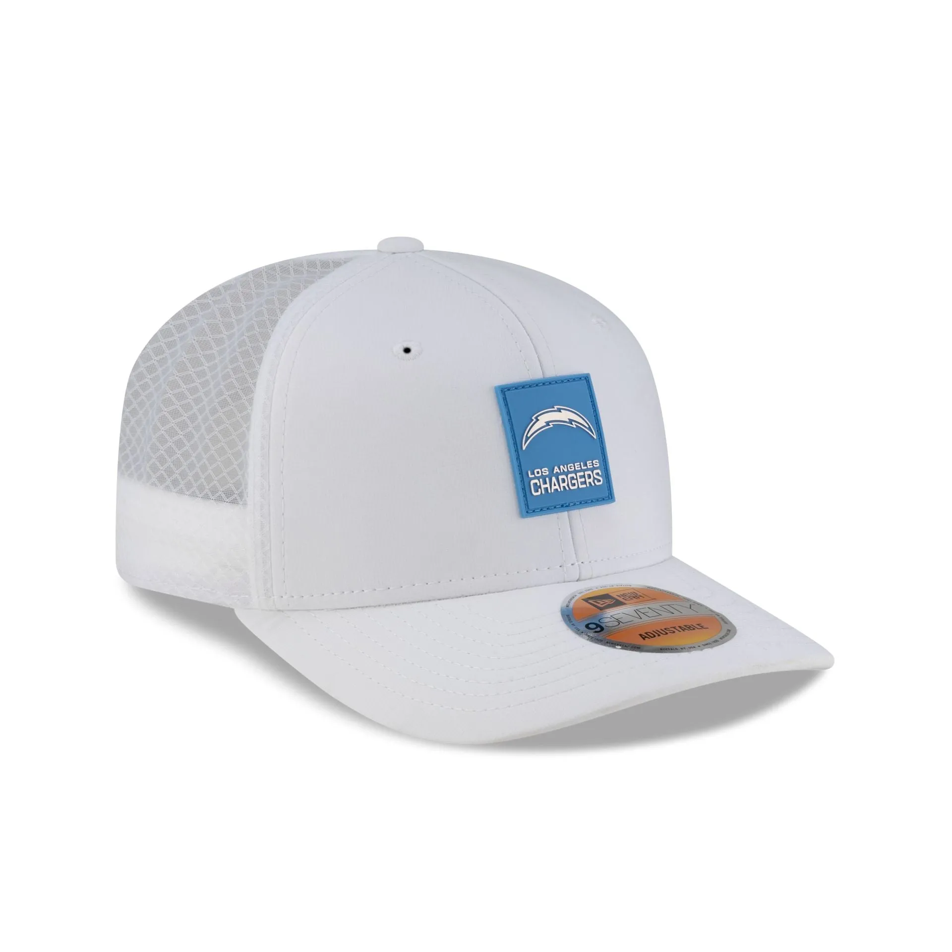 Los Angeles Chargers 2025 Sideline Hot Weather White 9SEVENTY Trucker Hat sold by New Era product image thumbnail 3