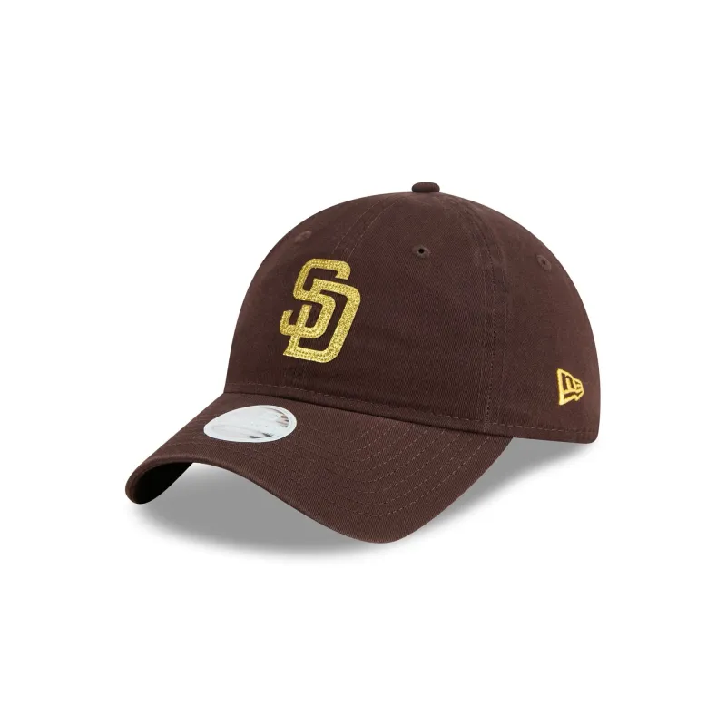 San Diego Padres Glitter Logo Women's 9TWENTY Adjustable Hat sold by New Era