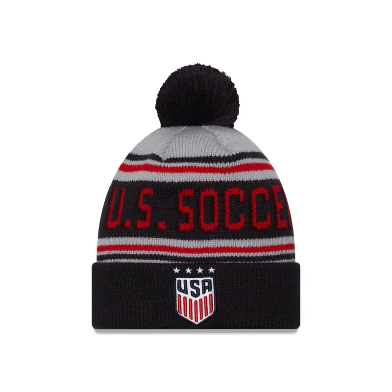 U.S. Soccer Women's National Team Navy Pom Knit Hat sold by New Era