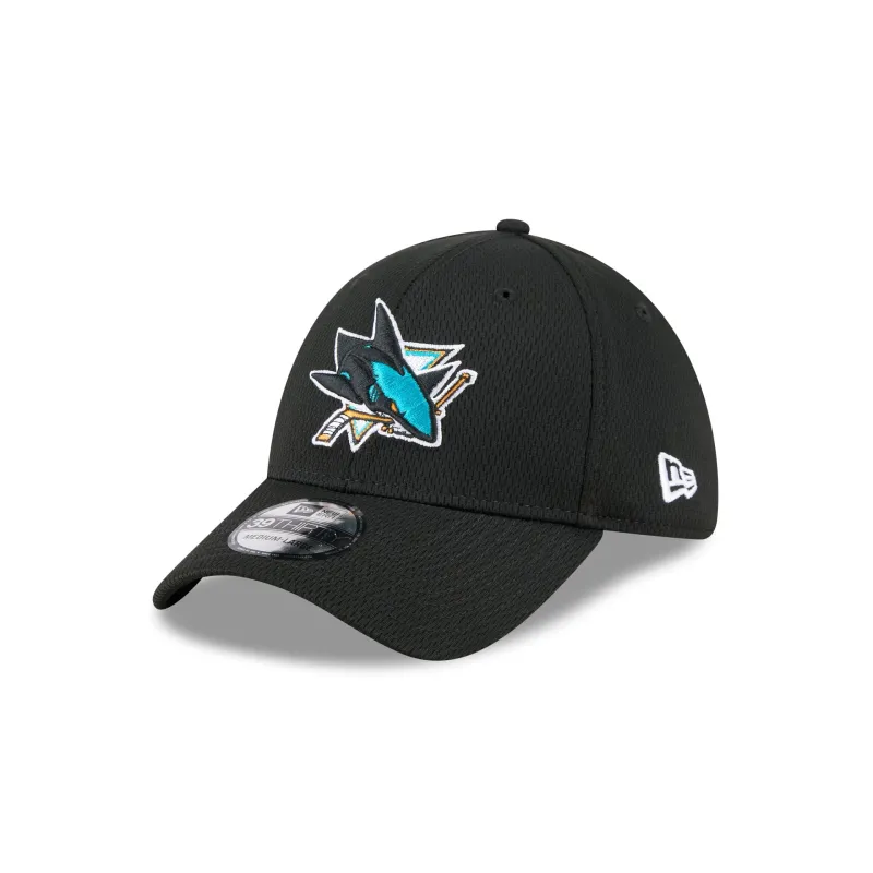San Jose Sharks Black 39THIRTY Stretch Fit Hat sold by New Era