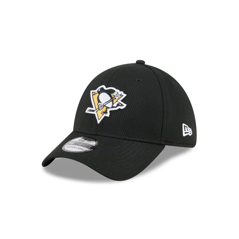 Pittsburgh Penguins Black 39THIRTY Stretch Fit Hat sold by New Era