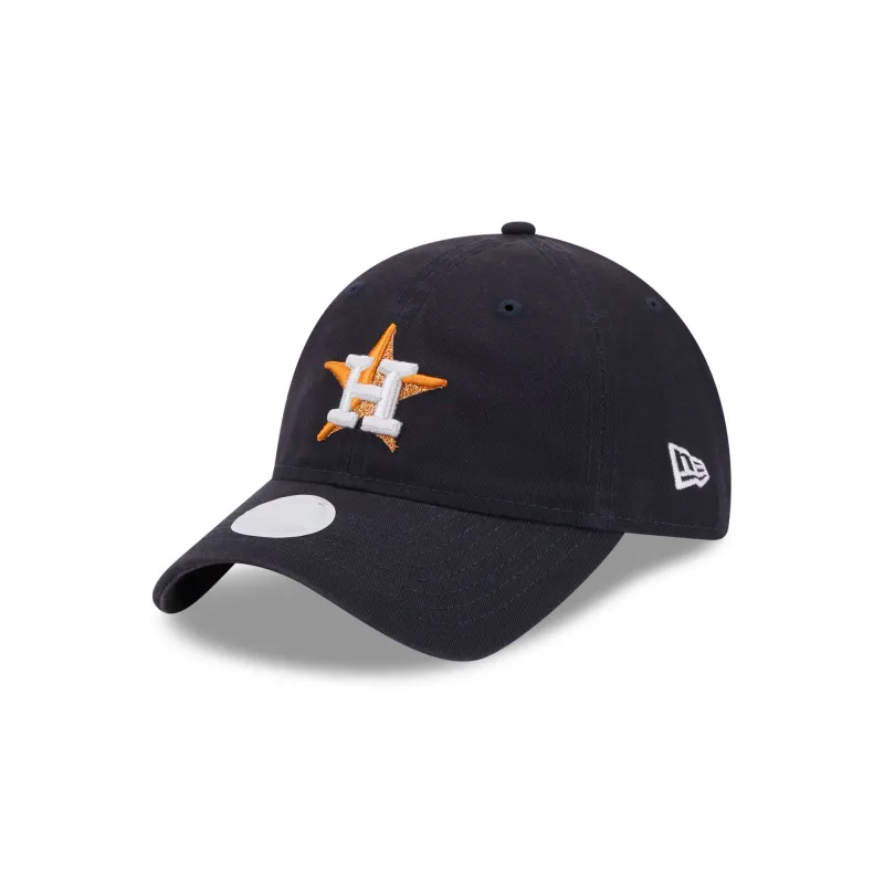 Houston Astros Glitter Logo Women's 9TWENTY Adjustable Hat sold by New Era