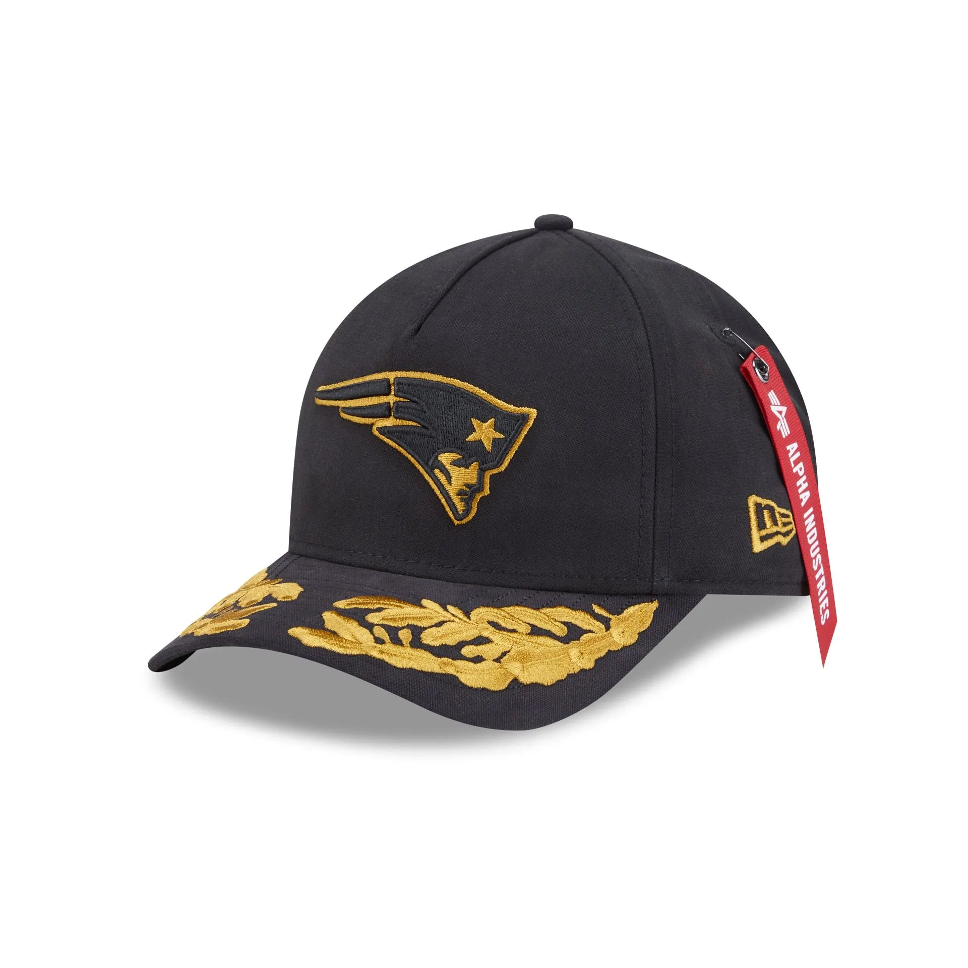 Alpha Industries x New England Patriots Black 9FORTY M-Crown A-Frame Snapback Hat sold by New Era