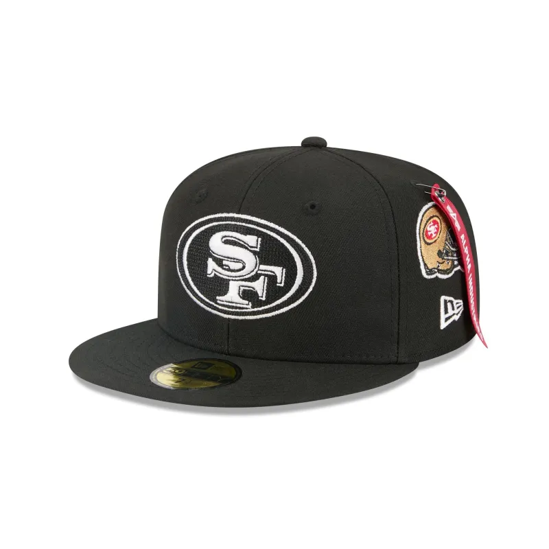 Alpha Industries x San Francisco 49ers Black 59FIFTY Fitted Hat sold by New Era