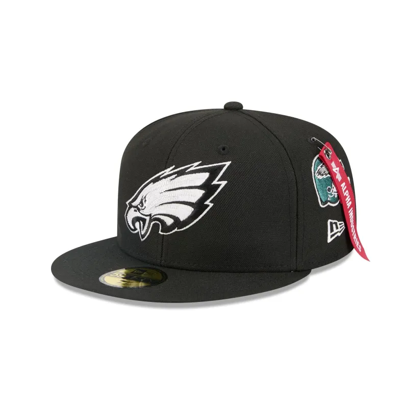Alpha Industries x Philadelphia Eagles Black 59FIFTY Fitted Hat sold by New Era