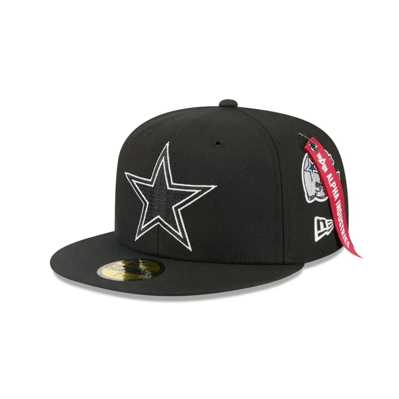 Alpha Industries x Dallas Cowboys Black 59FIFTY Fitted Hat sold by New Era