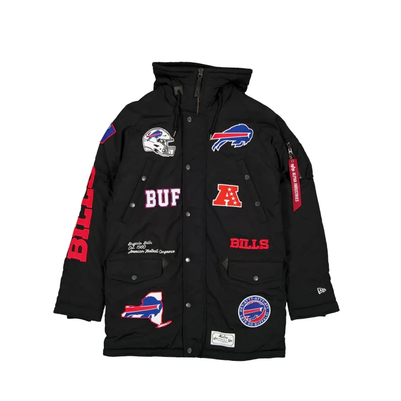 Alpha Industries x Buffalo Bills Black N-3B Parka Jacket sold by New Era