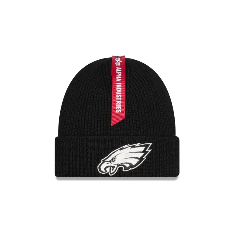 Alpha Industries x Philadelphia Eagles Black Cuff Knit Hat sold by New Era