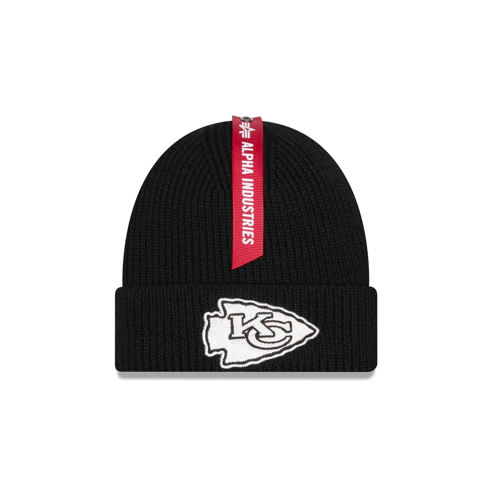 Alpha Industries x Kansas City Chiefs Black Cuff Knit Hat sold by New Era