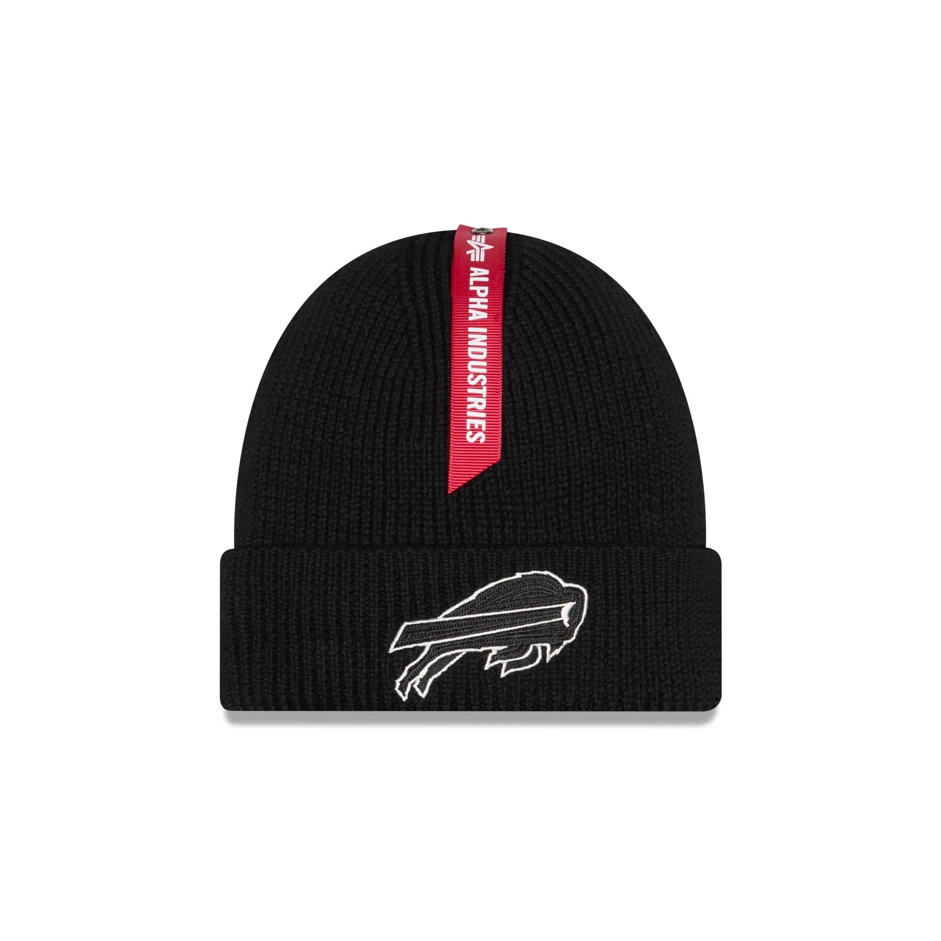 Alpha Industries x Buffalo Bills Black Cuff Knit Hat sold by New Era